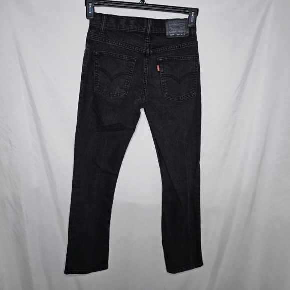 Boys Levis 511 Slim Straight Black Jeans Waist Adjusters Pockets Sz 12 Reg 26x26 - Picture 3 of 9